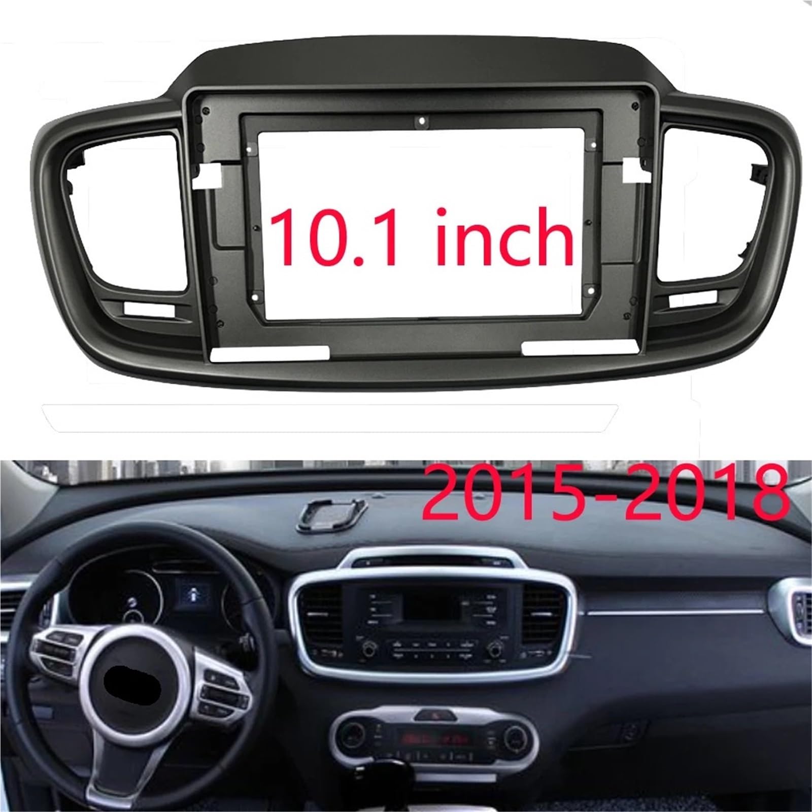 zaślepki radia Pasuje do KIA Sorento 2015-2018 montaż 2 DIN samochodowe radio stereo DVD konsola płyta panelu zestaw przycinania rama 9/10.1 cala