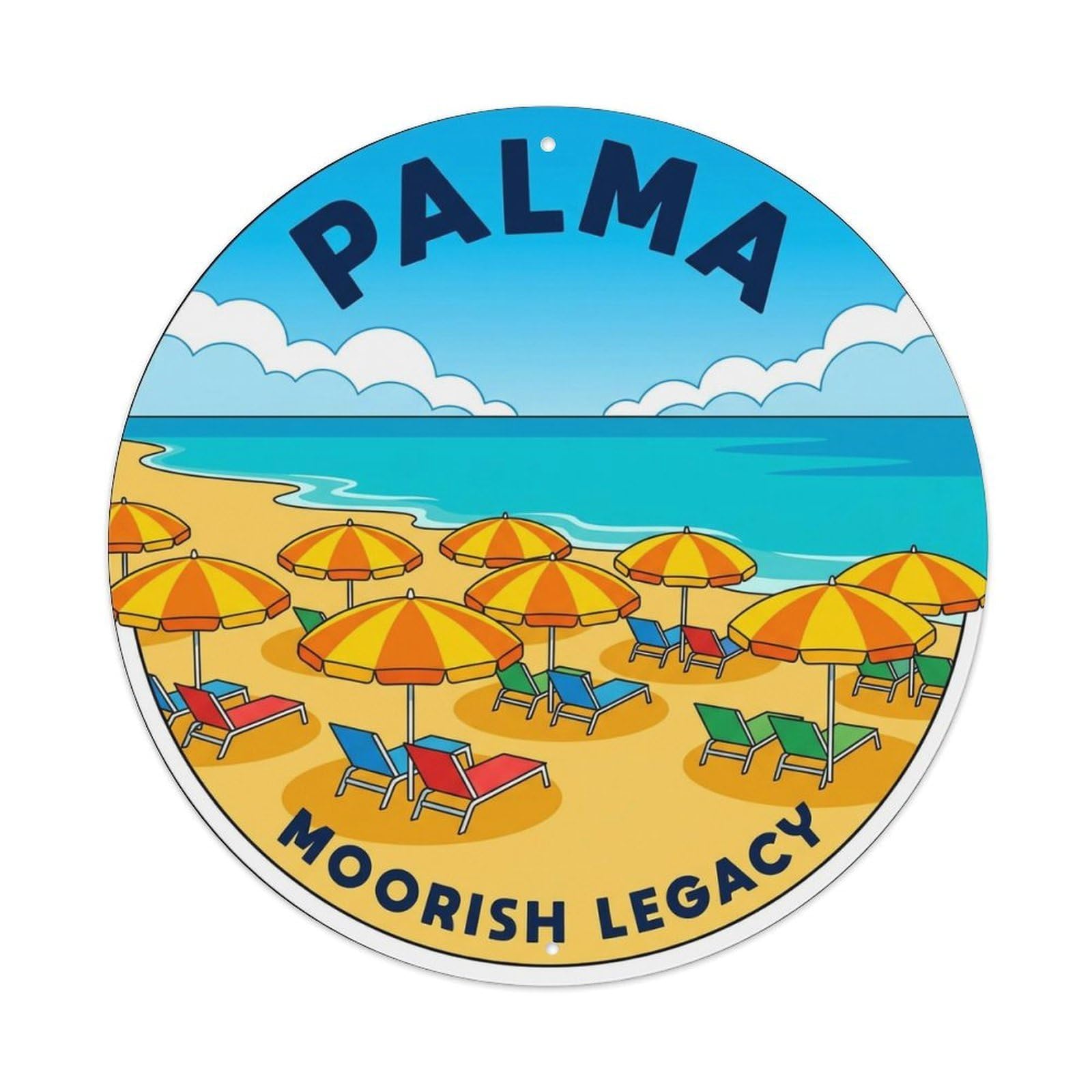 Vintage Travel Palma Spain Scenery Metal Tin Sign
