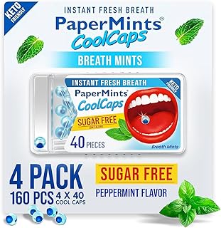 PaperMints CoolCaps Peppermint Breath Mints - Dual Action Liquid Capsule...
