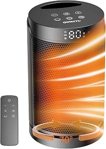 QOWETU 1500W Ceramic Heater with Remote