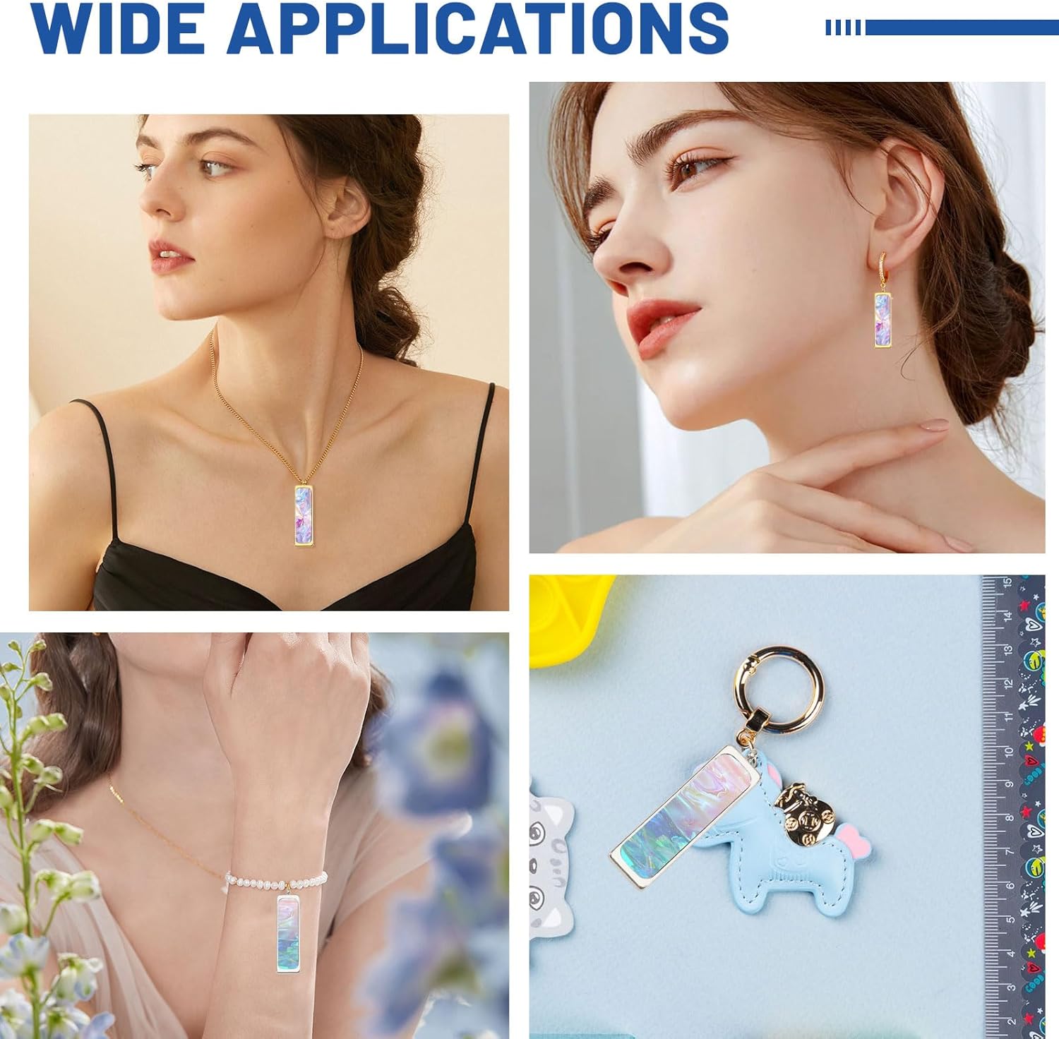 CHGCRAFT 48 Pcs 2 Color Rectangle Open Bezel Pendant Alloy Hollow Frame Pendants Open Frame Pendant Charms for Resin Jewellery Making DIY Earring Keychain Necklace Kit - Image 7