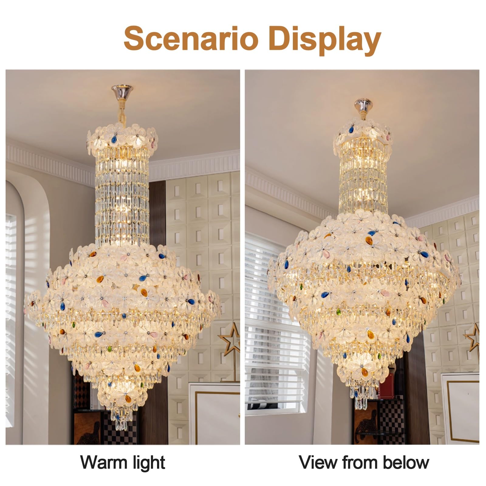 Lampadario Vetro Sospeso, Grande Lampadario Cristallo Stile Francese