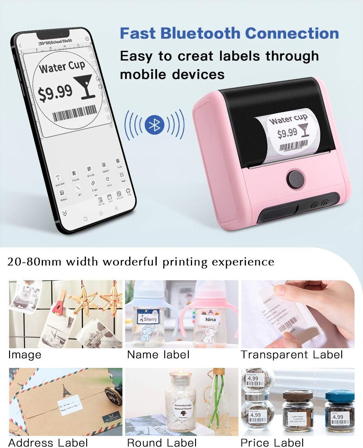 Black Friday - 70% OFF Phomemo M200 Barcode Label Printer - 2022 Upgrade 3 Inch 80mm Series M110 Label Maker Cube WiFi Bluetooth Thermal Label Printer for Labeling, QR Code, Barcode, Retail, Images for Small Business- Pink One-Day Sale: Up to 70% Off Phomemo M200 Barcode Label Printer - 2022 Upgrade 3 Inch 80mm Series M110 Label Maker Cube WiFi Bluetooth Thermal Label Printer for Labeling, QR Code, Barcode, Retail, Images for Small Business- Pink
