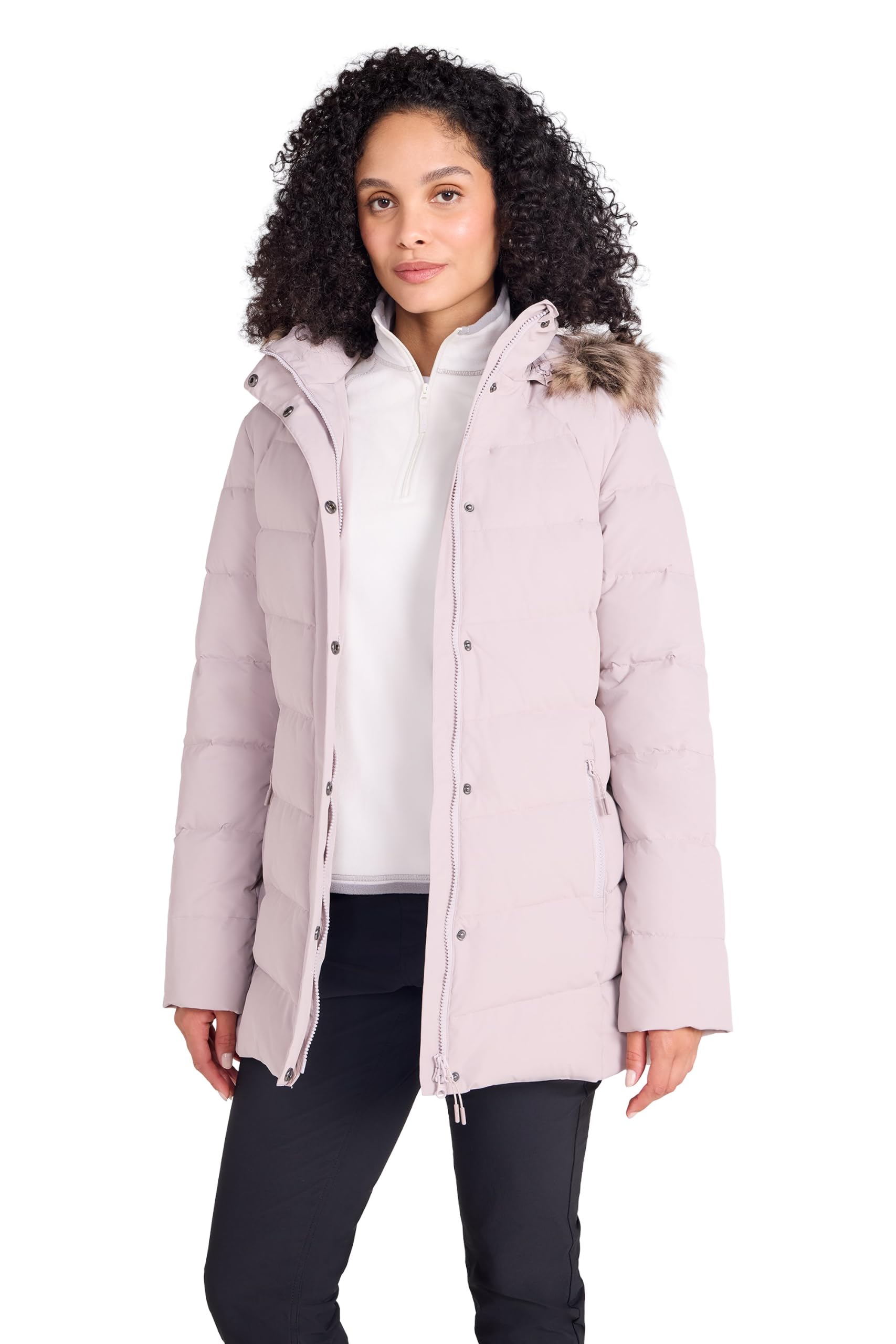Mountain Warehouse Isla II Womens Long Down Jacket Light Beige 10