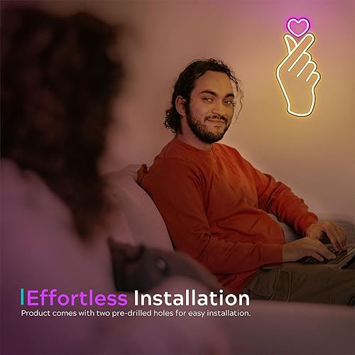 Miniatura 5 de Letreros de neón de corazón de dedo  Pulgar de corazón surcoreano novedoso LED de neón para fanáticos del K-pop y K-drama, símbolo coreano de amor