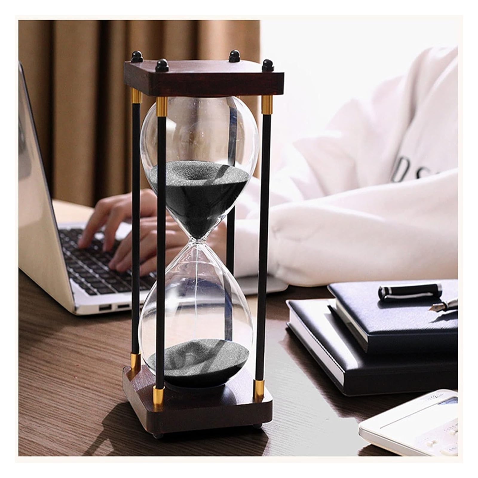 Sanduhr, Sanduhr, Sanduhr-Sanduhr-Timer mit doppeltem Schutz, Sanduhr for Kinder, Zeitmanagement-Assistent, kreatives Geschenk.(Roze,15 Minutes)
