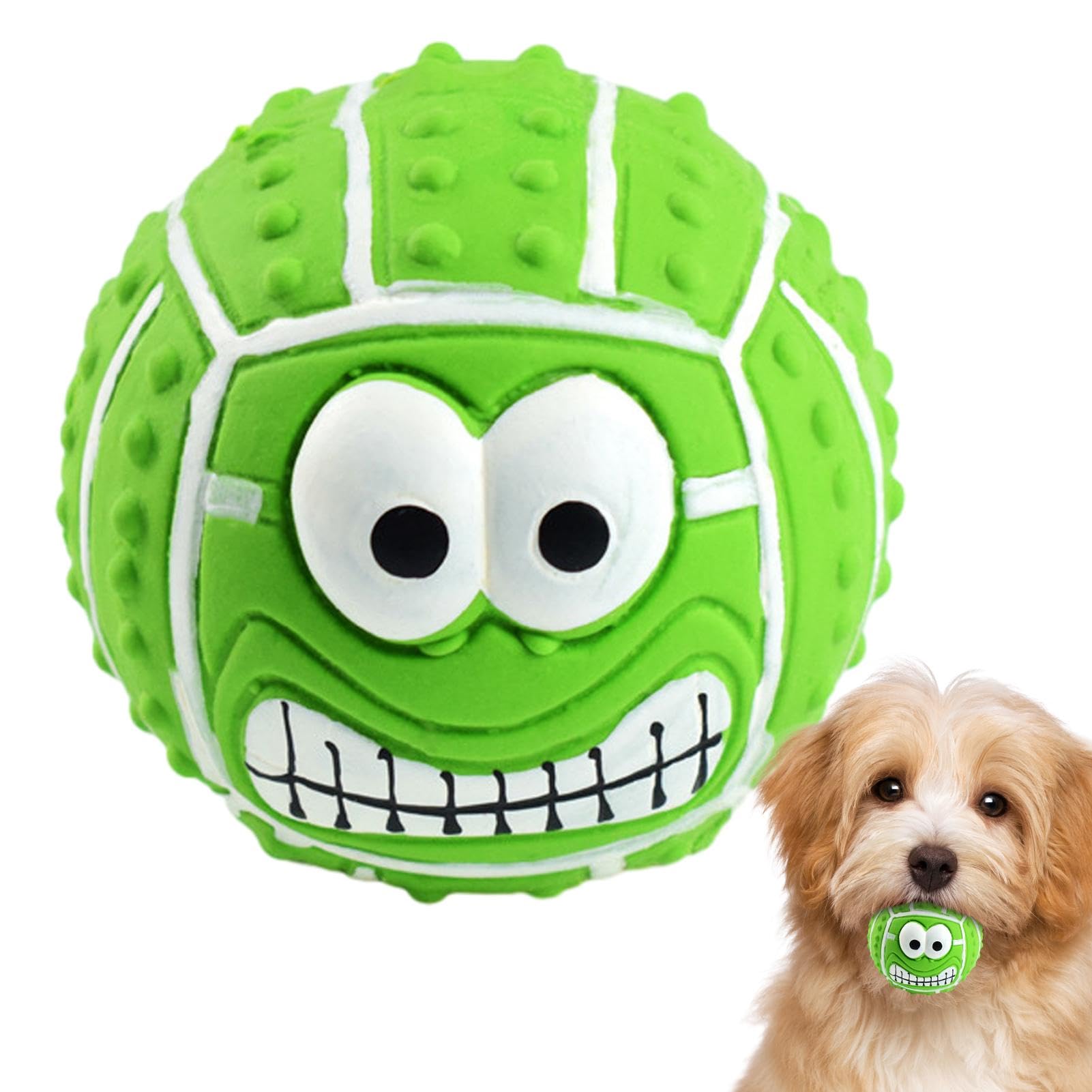 3 Palline Indistruttibili Per Cani - Gomma Resistente, Galleggianti, Con Squeak - Foto 7