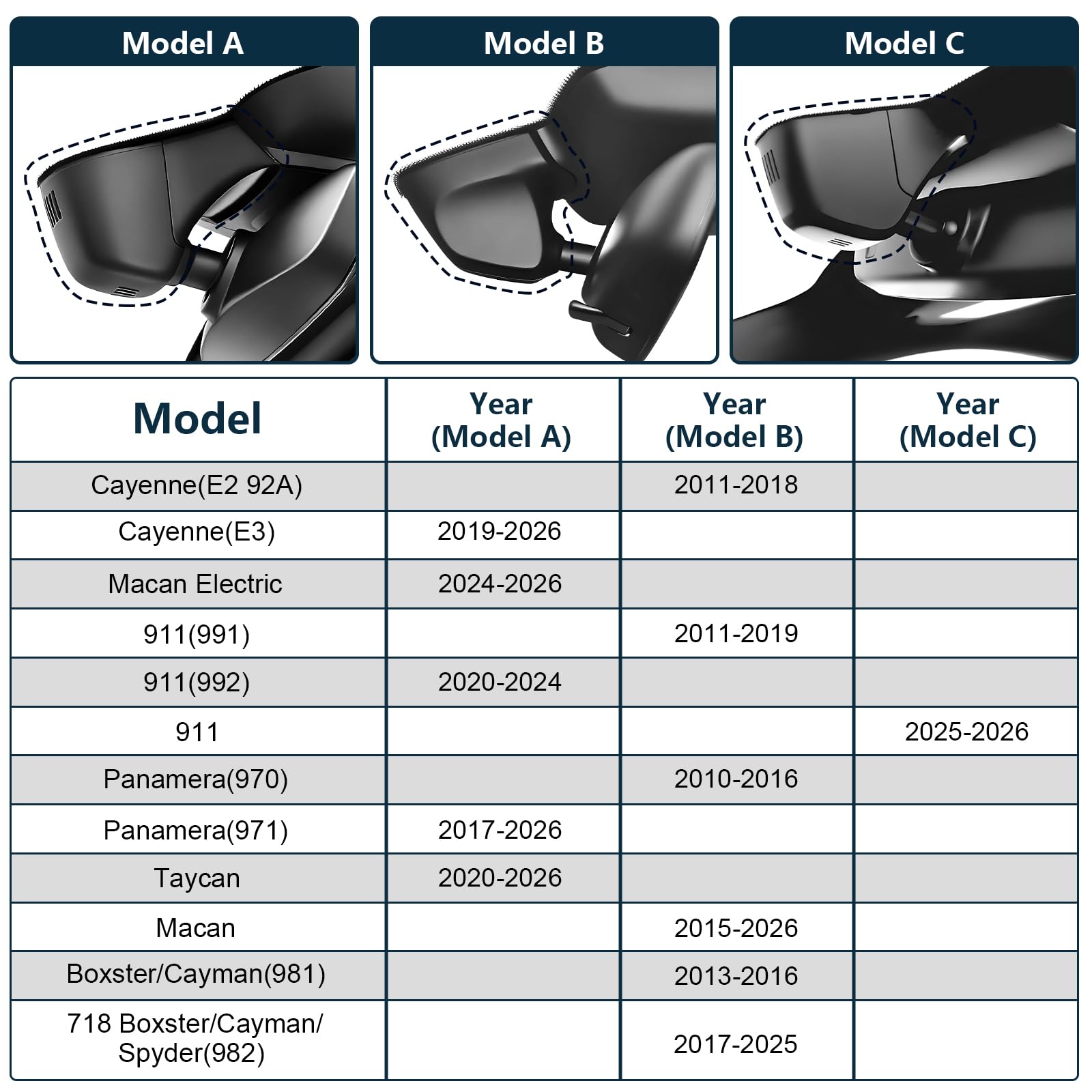 Dashcam Delantera 4K & Trasera 1080P para Porsche Cayenne(E3) 2019-2026