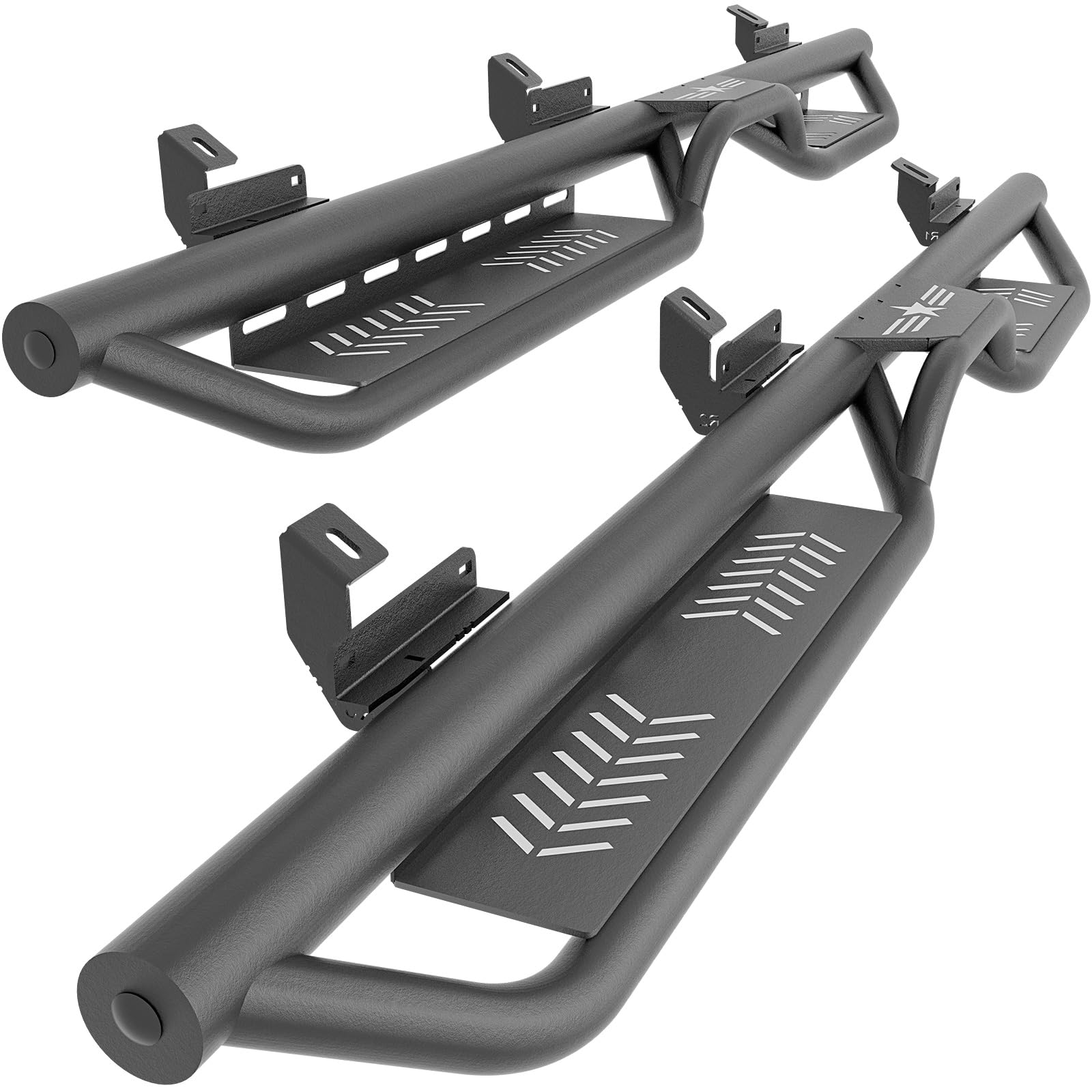 EYOUHZ Running Boards Side Steps Compatible with 2021-2025 Ford Bronco 4 Doors (Not for Sport Model), Two Stairs Design Side Steps Heavy-Duty Steel Nerf Bars Bolt-on Step Plates Rock Sliders Rail