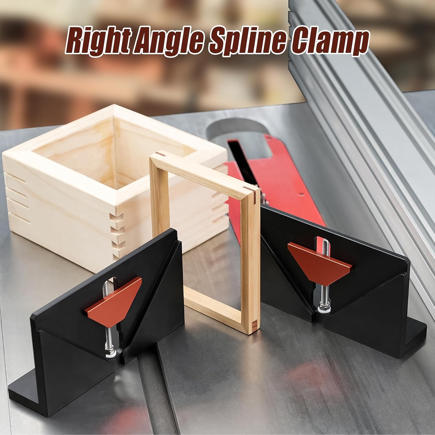 Right Angle Spline Jig, Adjustable Corner Dovetail Jig for Table Saw Router Table Strengthen Miter Joints and Add Design Element Suitable for Picture Frames Drawer Slotting Small Boxes