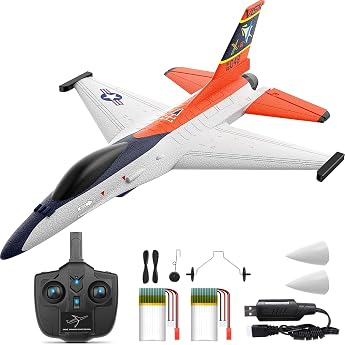 DEERC F16 Style RC Aeroplane (X-62A Vista), 4 Channel Remote Controlled Airplane, Remote Control Jet with 6 Axis Gyro Stabili