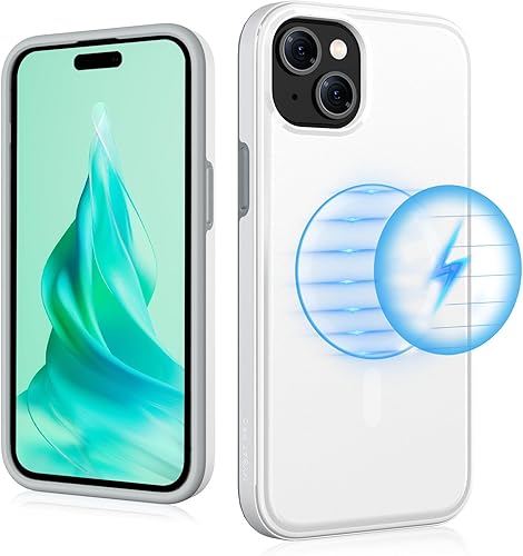 MYBAT PRO - Funda magnética para iPhone 15 de 6.1 pulgadas, compatible con MagSafe, funda delgada de la serie de fusibles, de policarbonato duro +