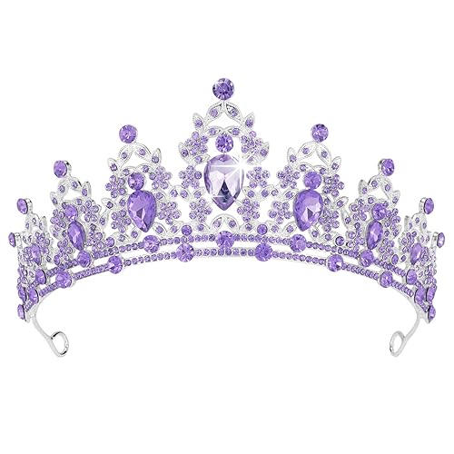 Miniatura 9 de Tiaras para mujer, coronas de tiara de cristal rosa Didder para mujer, tiaras de corona plateada para niñas, corona de princesa, tiaras de boda,