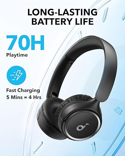 Miniatura 3 de Soundcore Auriculares inalámbricos H30i, diseño plegable, graves puros, tiempo de reproducción de 70 horas, Bluetooth 5.3, ligeros y cómodos,
