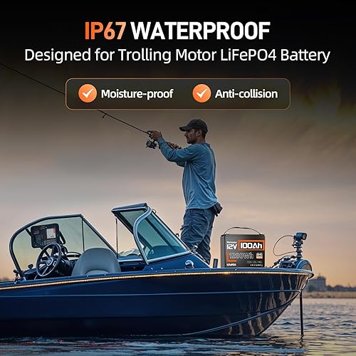 Miniatura 5 de Batería LiFePO4 de 12 V y 100 Ah, grupo 24, IP67, BMS de 100 A, energía 1280 Wh, +15,000 ciclos, 10 años vida útil, para motor de remolque y uso