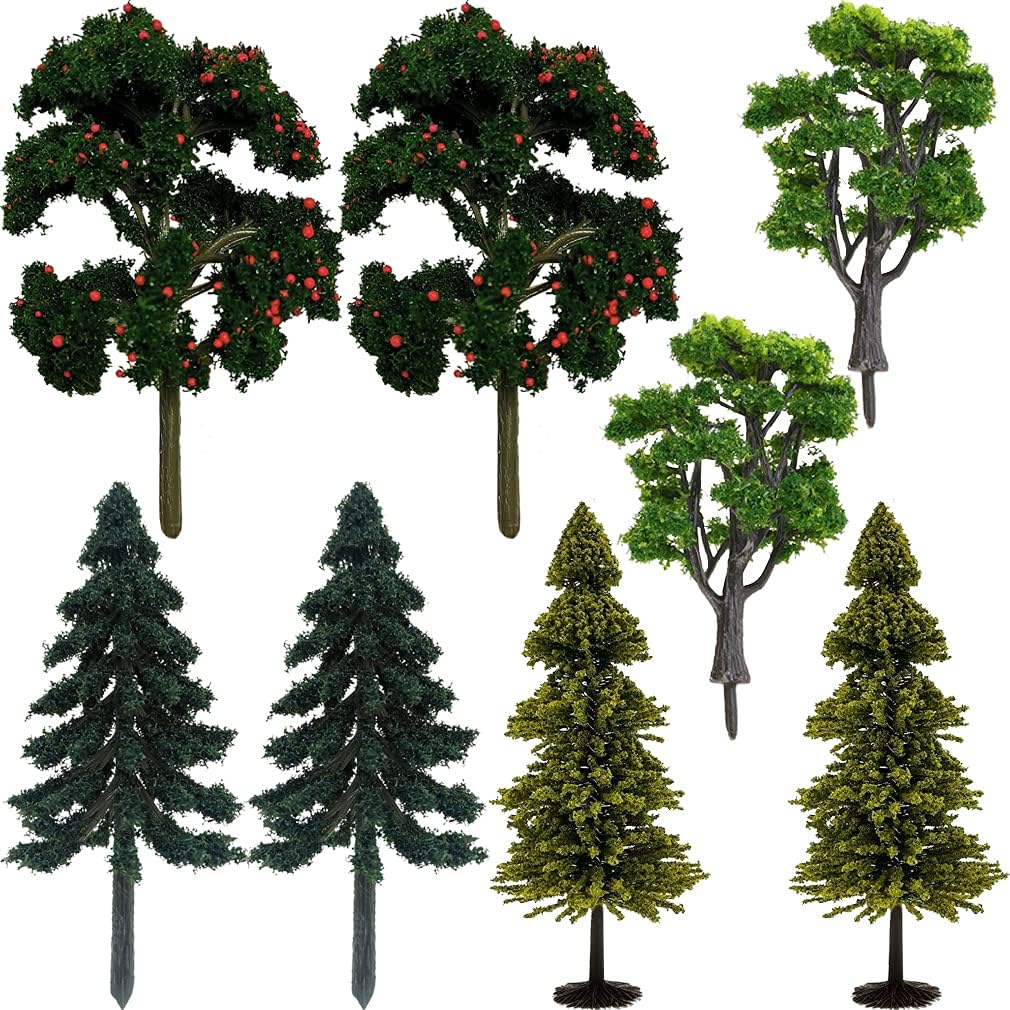 Model Miniature Forest Plastic Toy Trees Bushes Mini
