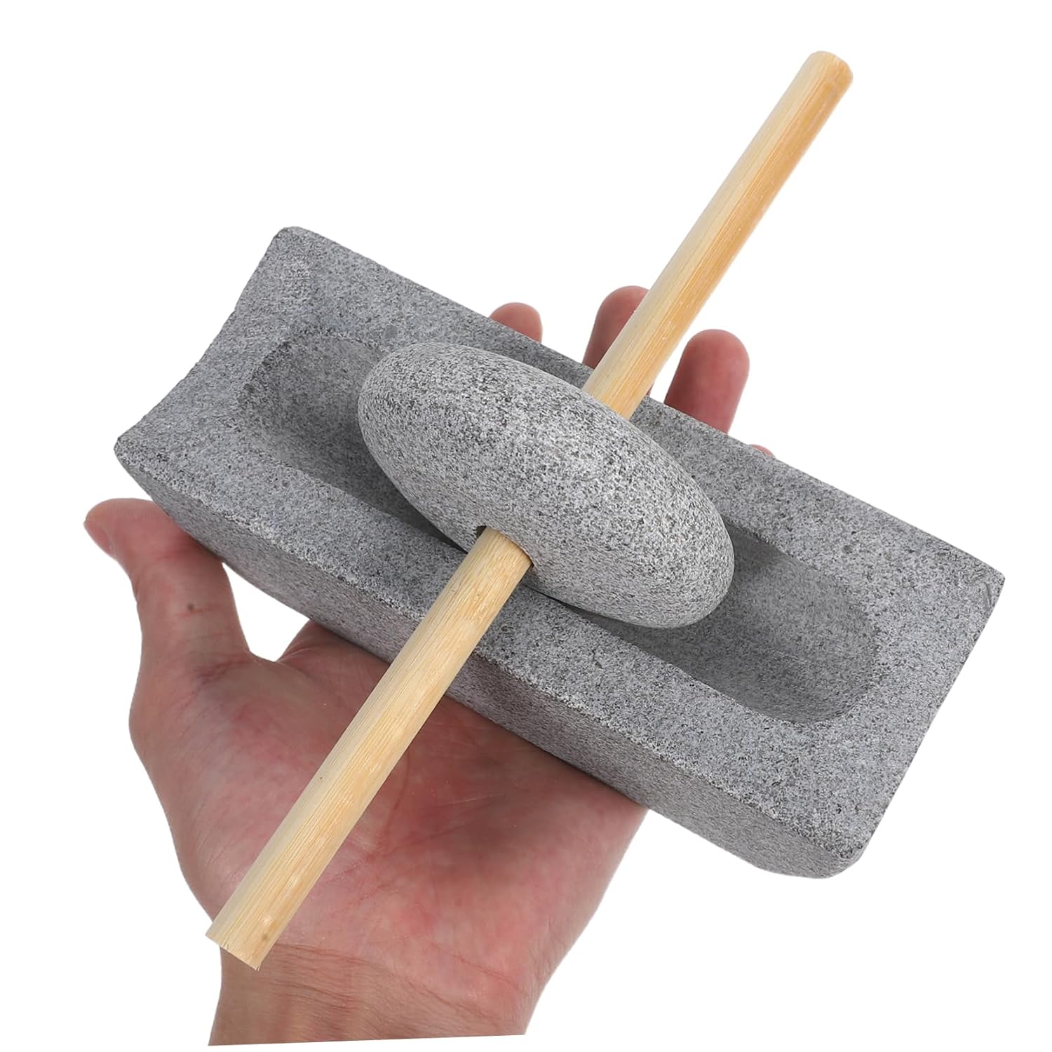 Ciieeo Traditional Chinese Stone Mortar and Pestle Spices Grinding Stone Grinding Wheel Manual Mill for Tea Beans