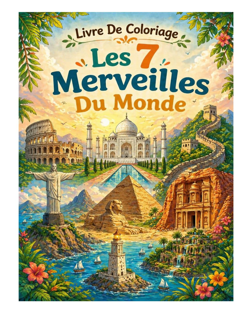 Livre De Coloriage: Les 7 Merveilles Du Monde