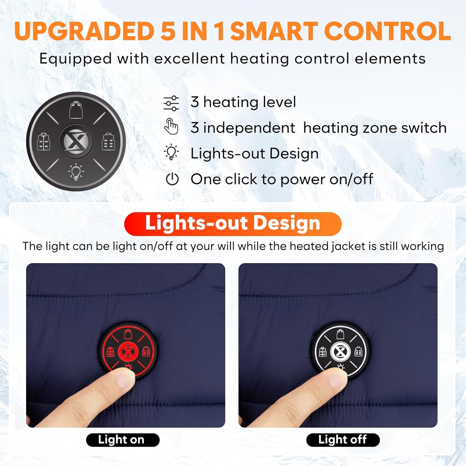 Heated Vest for Men with Battery Pack Included 16000mAh, 17 Heating Zones Lightweight Rechargeable Heating Vests for Outdoor Hunting Camping