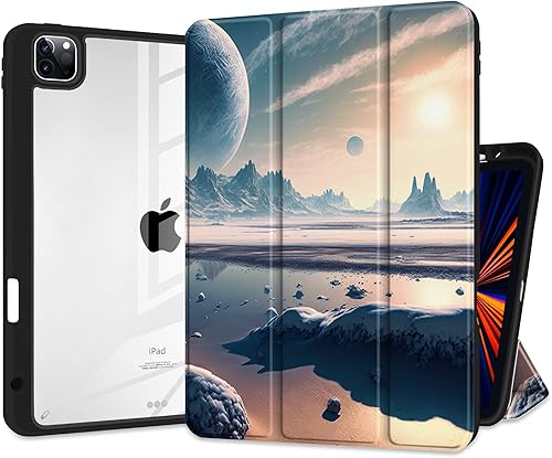 MEEgoodo Funda para iPad Pro 12.9 M2 65433 generación 2022 2021 2020 2018, fundas para tablet con carcasa trasera de acrílico transparente