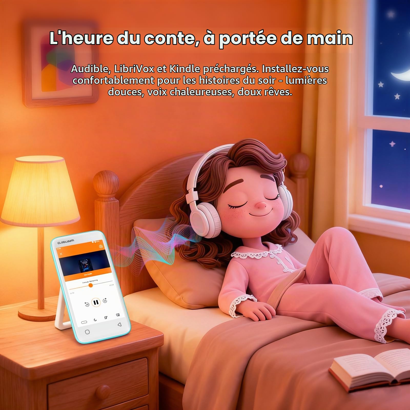 Lecteur MP3 pour enfants, contrôle parental, 16 Go, prend en charge Spotify et Audible, Bluetooth et WiFi (vert menthe)