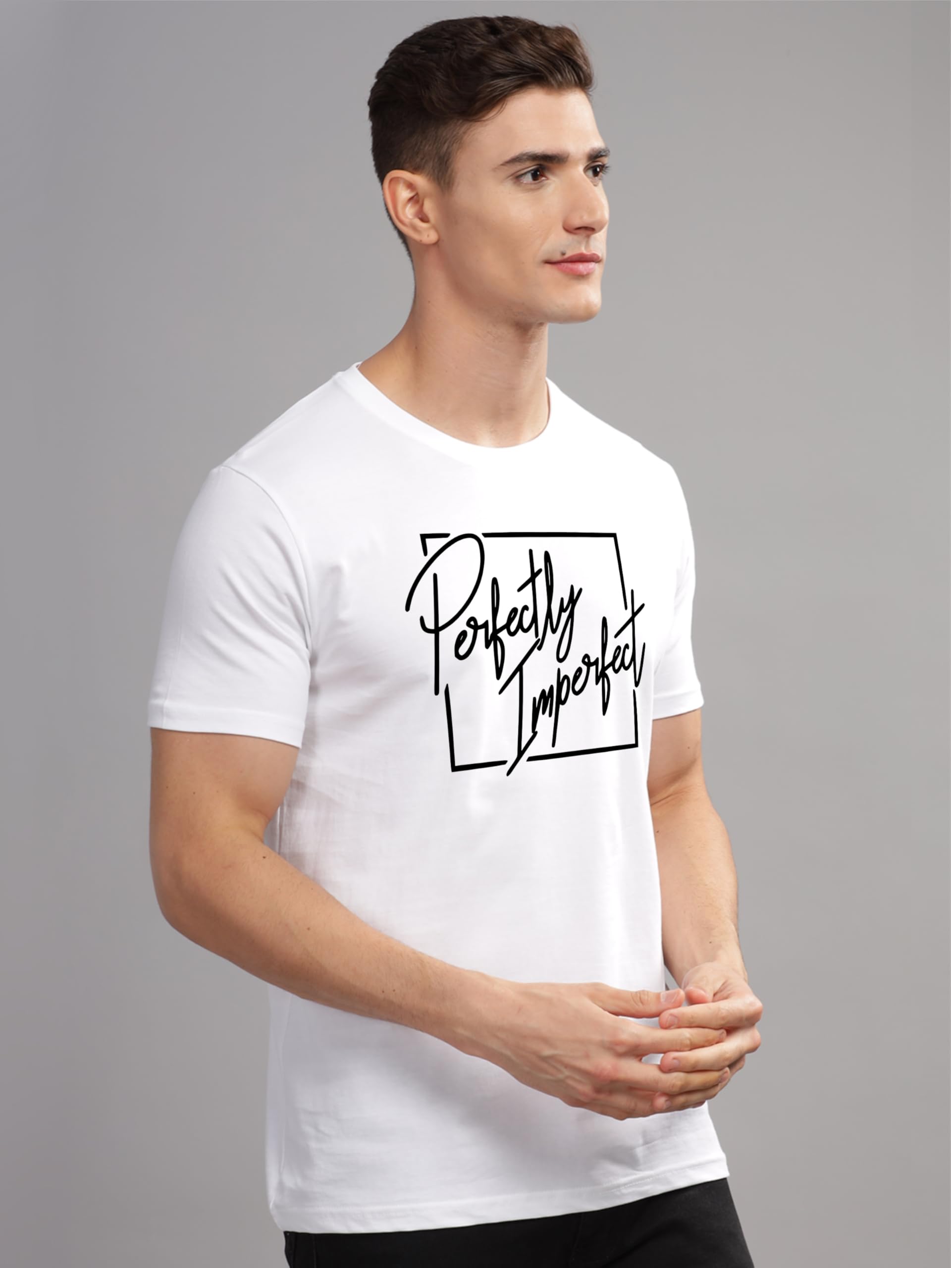 ADRO Camiseta estampada para hombre de algodón de alta calidad con estampado gráfico
