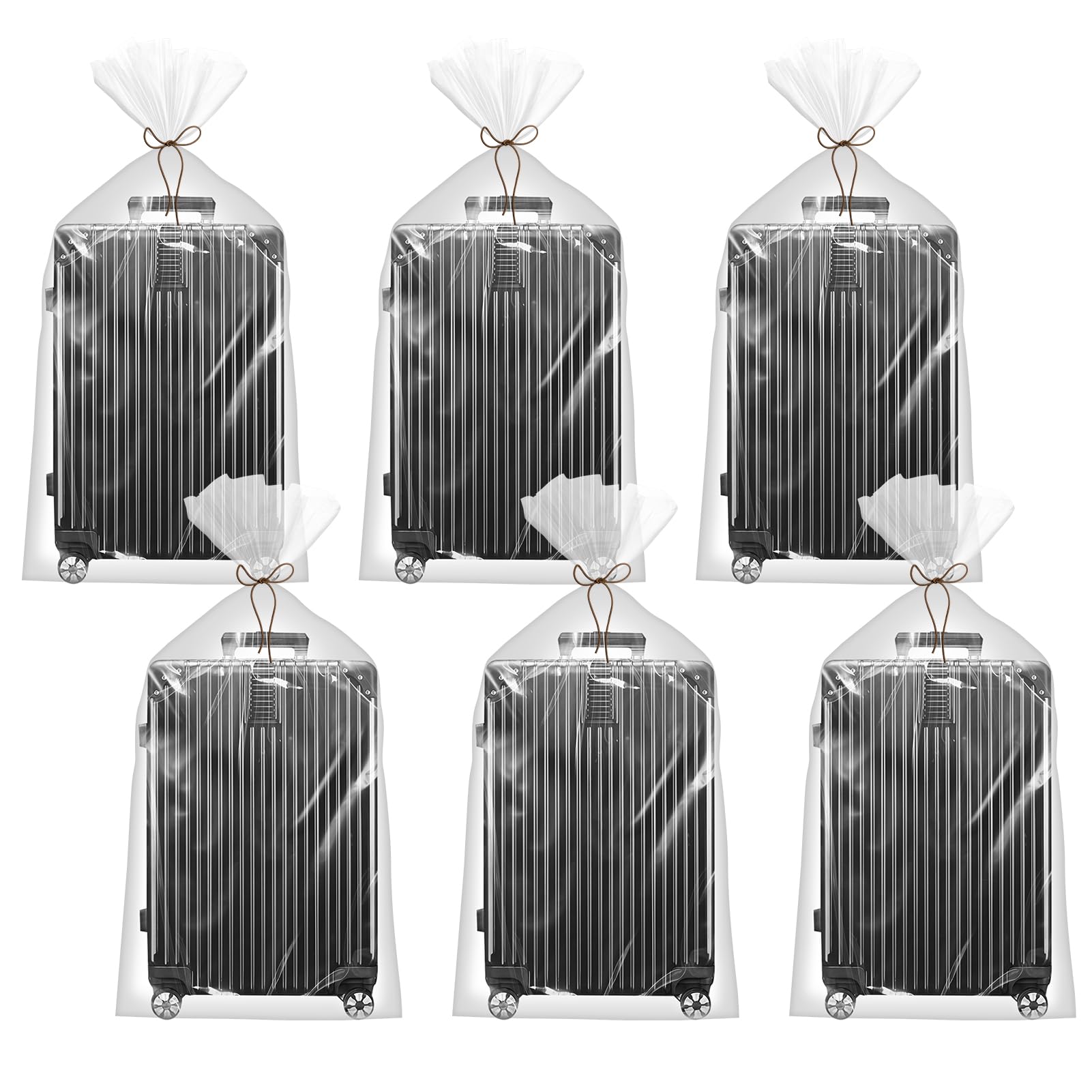 saerryor 6 Pcs Extra Large Clear Plastic Bags, 100x152cm Storage Bags