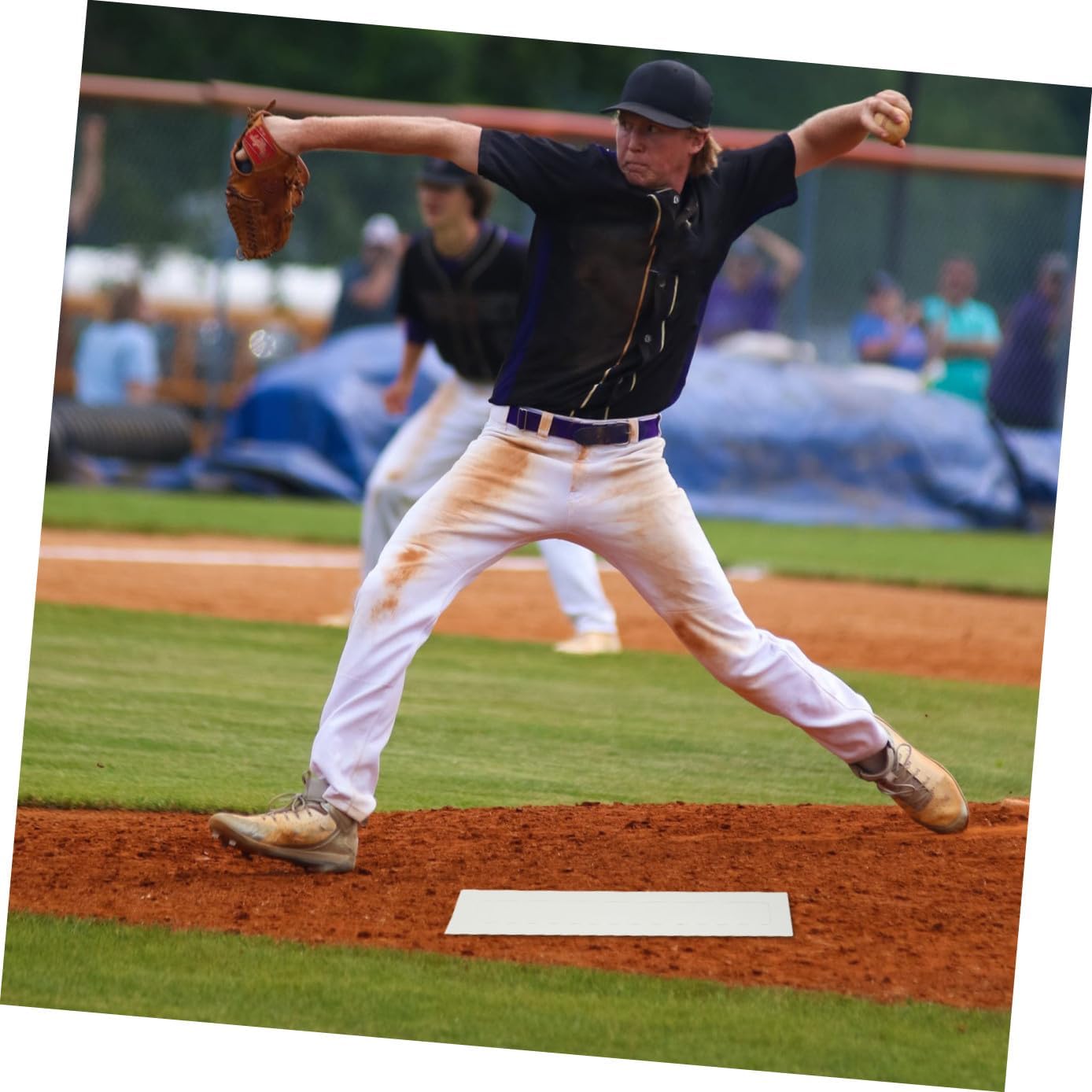 5pcs Baseball Base Set Thrown Down Rubber Pitcher Board Base for Boys and Girls