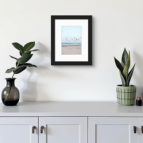 Miniatura 2 de Frametory, Marcos de 8 x 10 para mostrar imágenes de 5 x 7 con paspartú o fotos de 8 x 10 sin paspartú, vidrio resistente a roturas, accesorios de