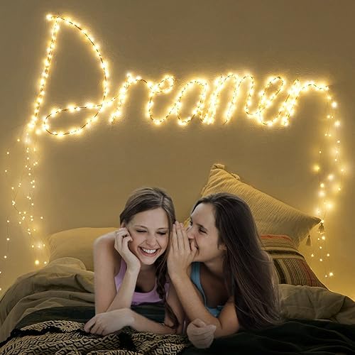 Miniatura 7 de MASHANG Guirnalda de luces de Navidad con batería de 33 pies, 100 micro LED, luces estrelladas, luces de luciérnaga con alambre de cobre verde