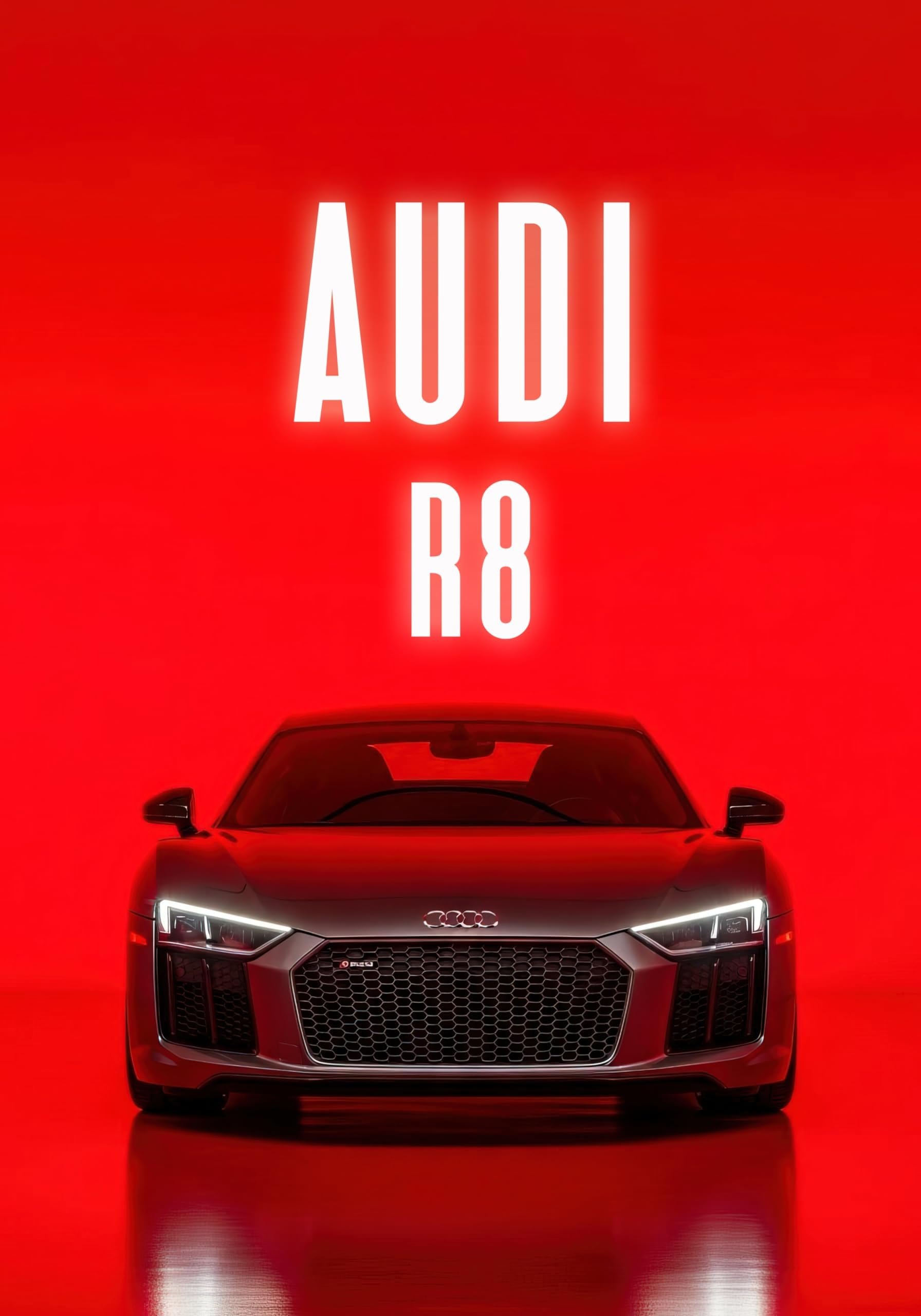 Art Print Sports Car Poster for Garage Man Cave Living Room Office Decoration for Car Fans Exclusive Wall Pictures Audi R8 30 x 40 cm