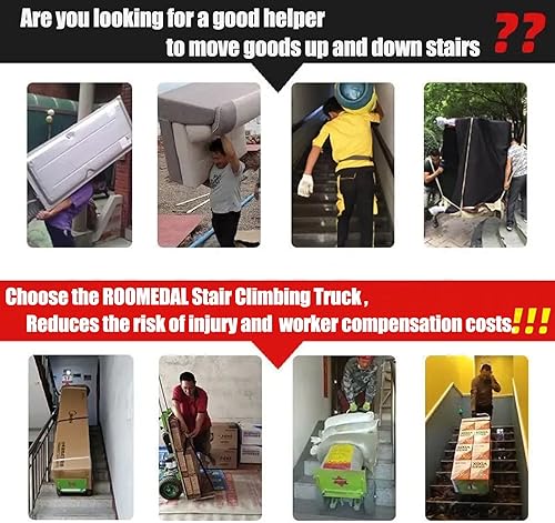 Miniatura 2 de Carrito de mano eléctrico para escaleras, carrito de mano para mudanza, carga máxima de 880 libras, resistente, 1200 W, con motor de 1200 W, con