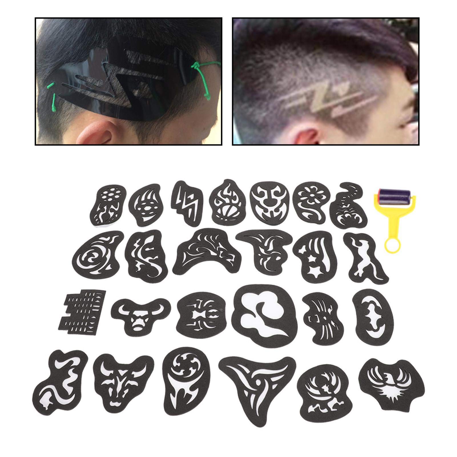 25 Pcs Hair Tattoo Stencil - Image 3