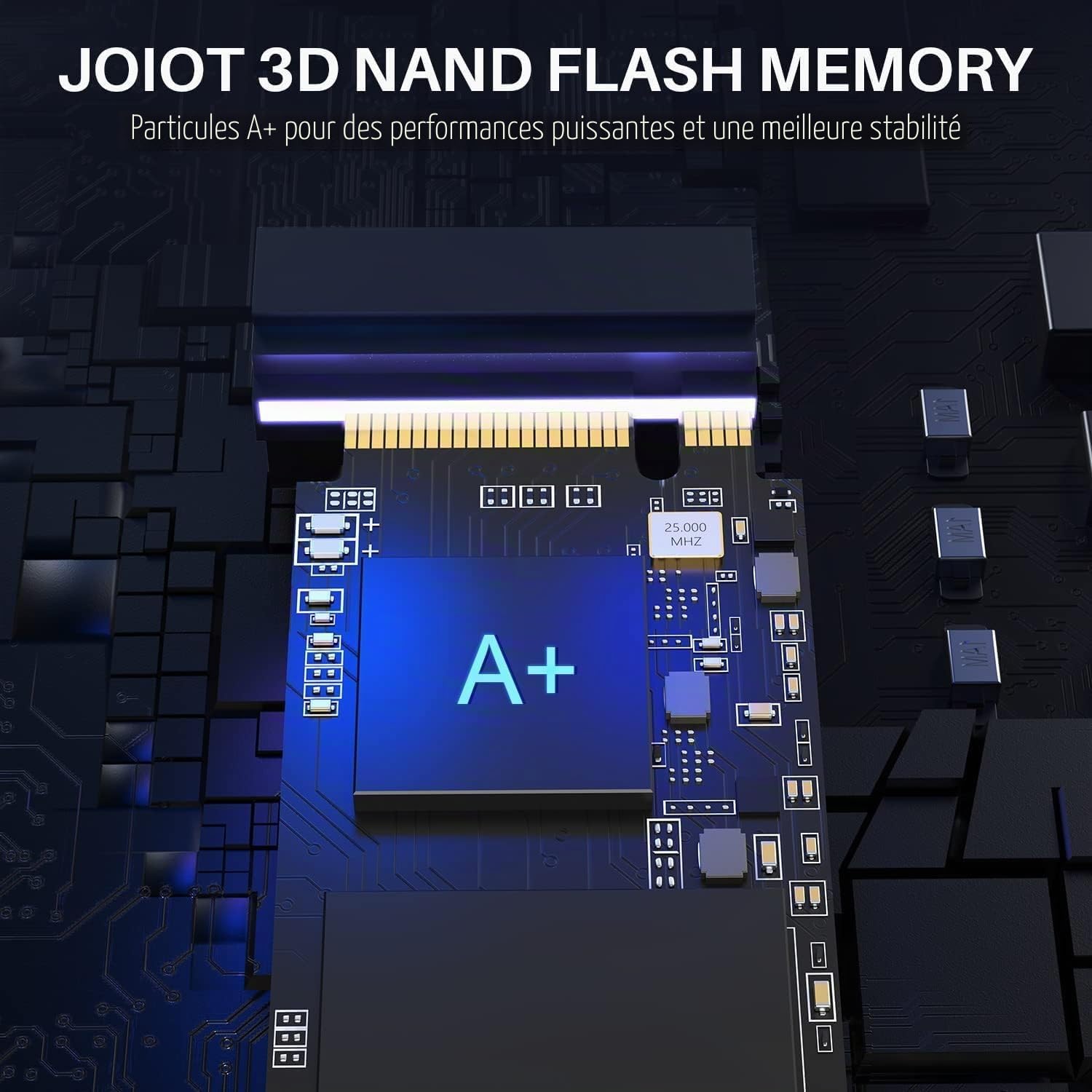 JOIOT SSD 1To PCle 3.0x4 Disque SSD Interne, Vitesse de Lectura jusqu'à 3500 Mo/s, M.2 2280 Nvme SSD Interne 1 to Compatible avec Ordinateur Portable et de Bureau,Disque Dur SSD TLC 3D NAND
