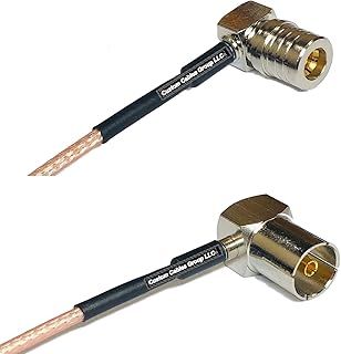 1 feet RG316 QMA Male Angle to DVB Pal Female Angle RF Pigtail Coaxial Cable