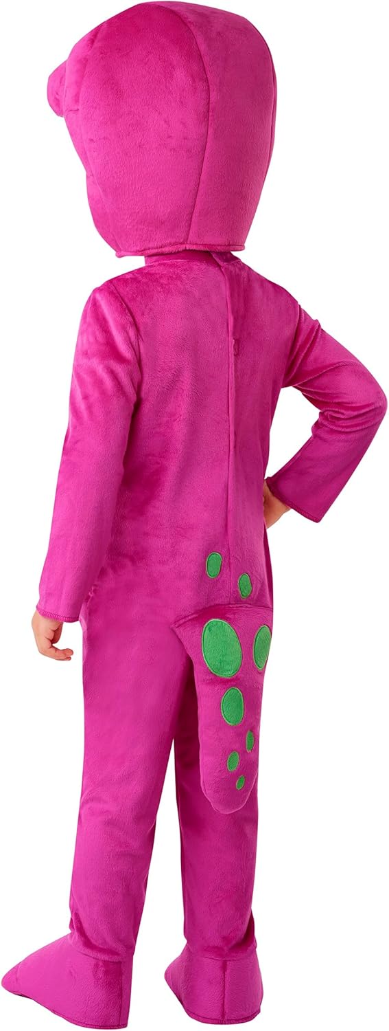 Spirit Halloween Toddler Barney Jumpsuit Costume | Officially Licensed | Features an Attached Tail and a Hood