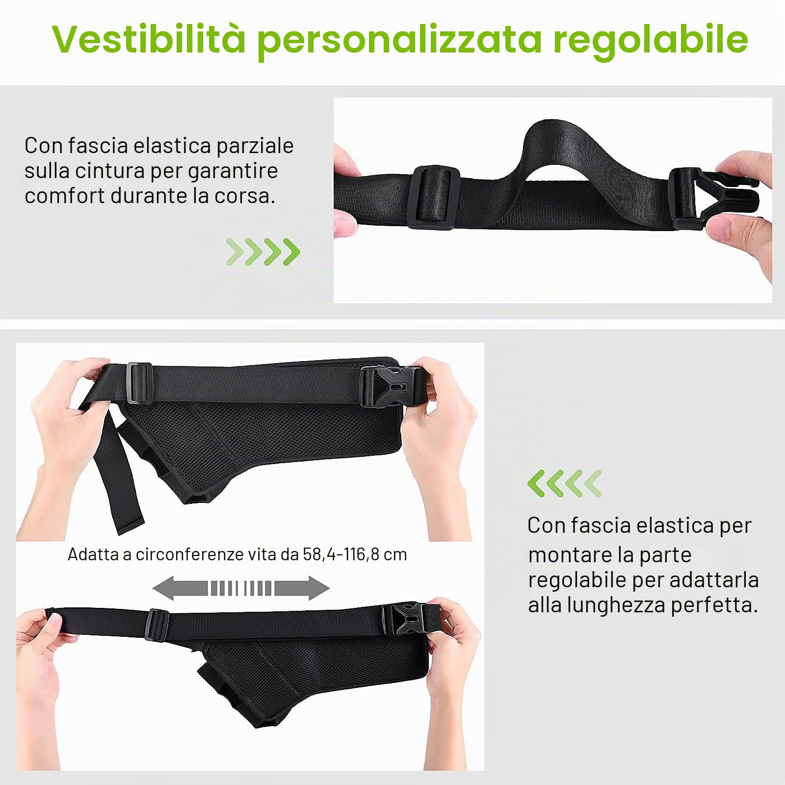 Marsupio Sportivo Running Cintura da Corsa Impermeabile con Portaborraccia Uomo Donna per Escursionismo Corsa Ciclismo Arrampicata Telefoni 6.9 Pollici