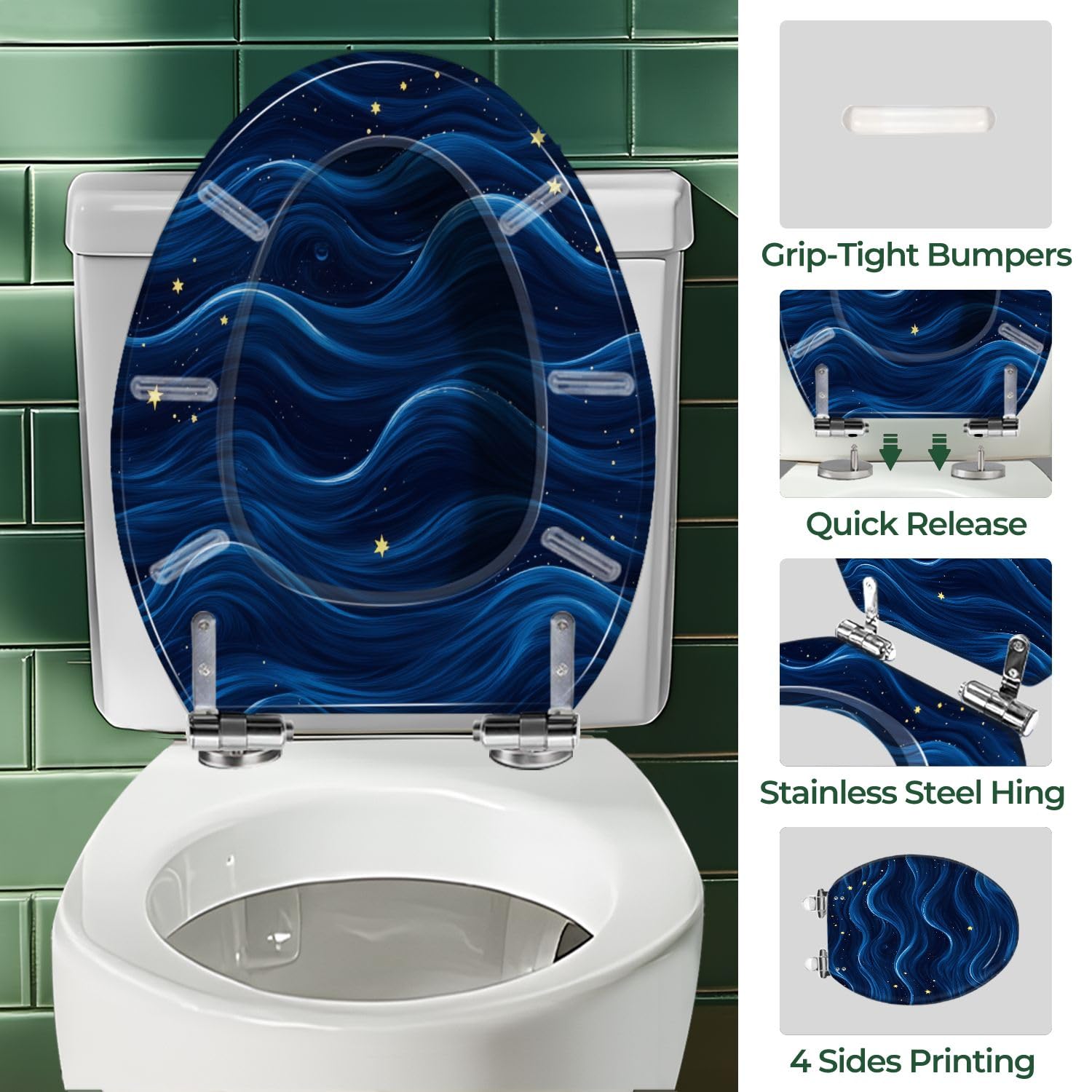 Sedile WC allungato in resina per bagno