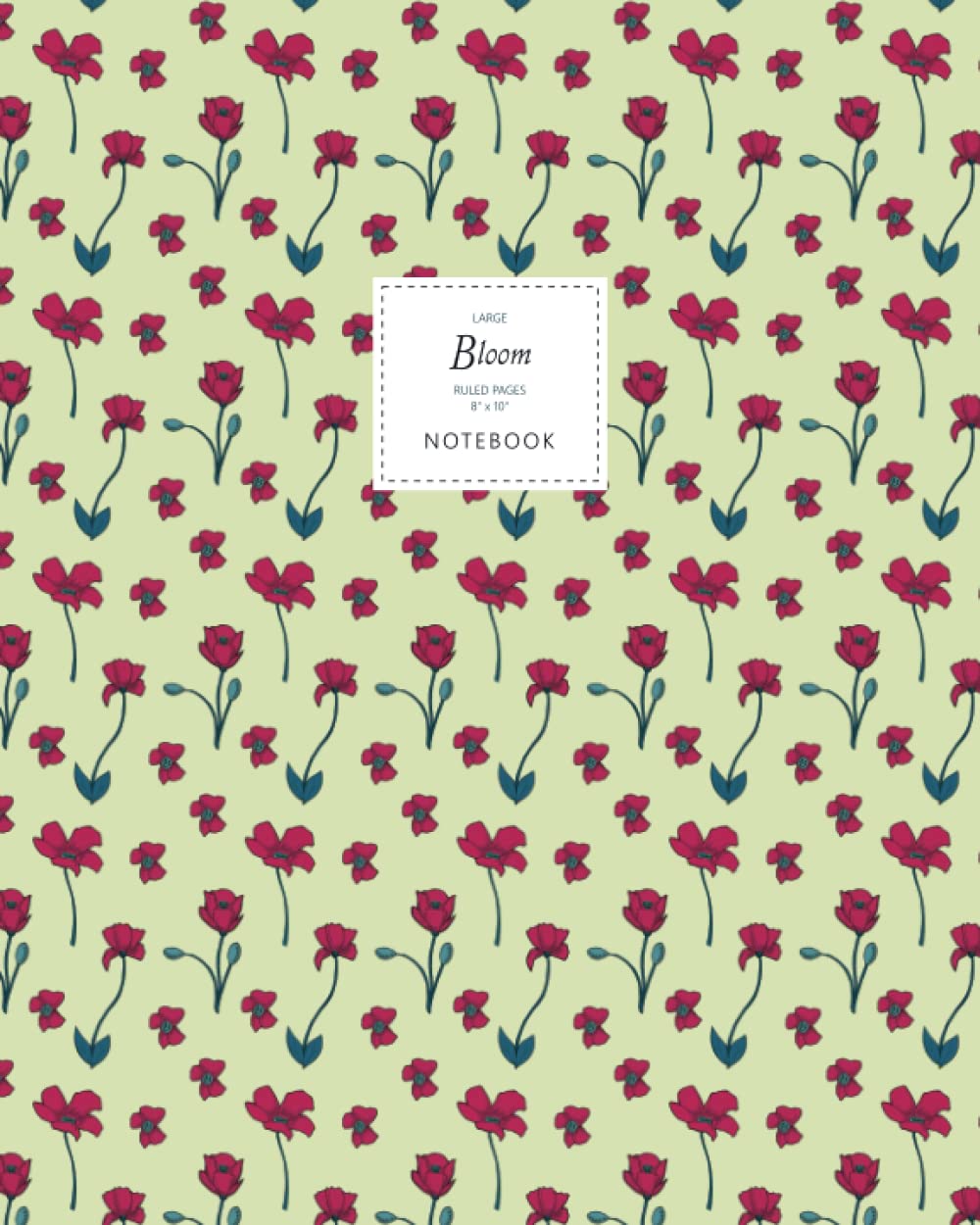 Bloom Notebook - Ruled Pages - 8x10 - Large: (Yellow Edition) Fun Christmas notebook 192 ruled/lined pages (8x10 inches / 20.3x25.4 cm / Large Jotter)