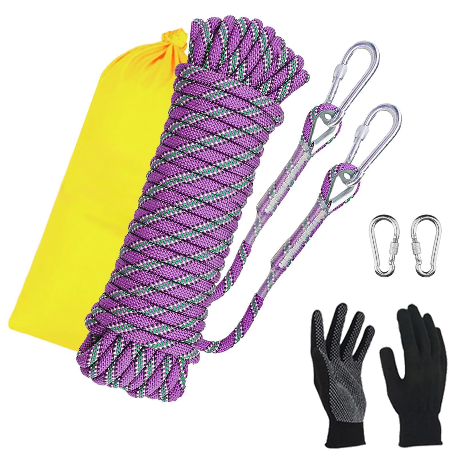 Dellna Static Climbing Rope - Heavy Duty Climbing Rope for Rock Climbing, Tree Climbing Gear, Arborist Rope, and Camping Rope - 10m (32ft), 20m (64ft)