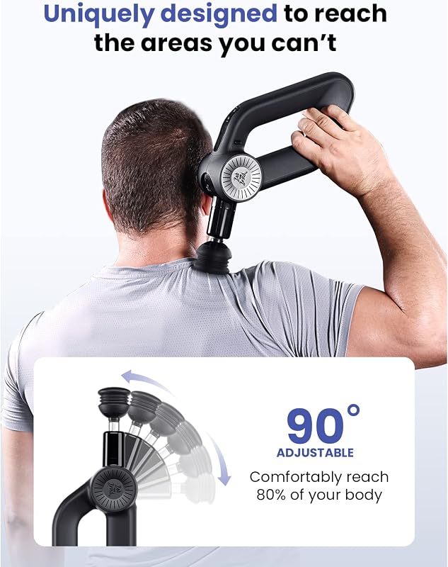 Bob and Brad D6 Pro masszázspisztoly 16mm amplitúdó OLED kijelző hordtáskával - Black