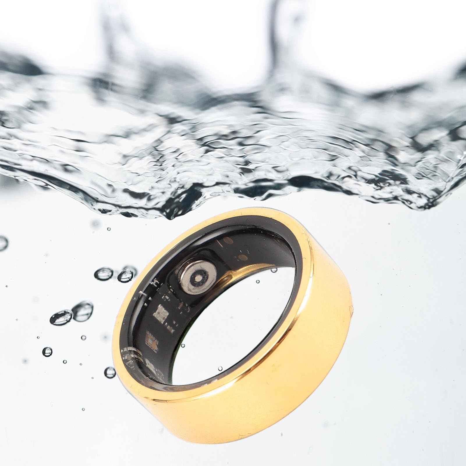 ciciglow Anello Intelligente Fitness Tracker Salute Impermeabile IP67, Dispositivo Indossabile Smart Ring con Monitoraggio Attività e Ricarica Magnetica per Uomini Donne Android iOS