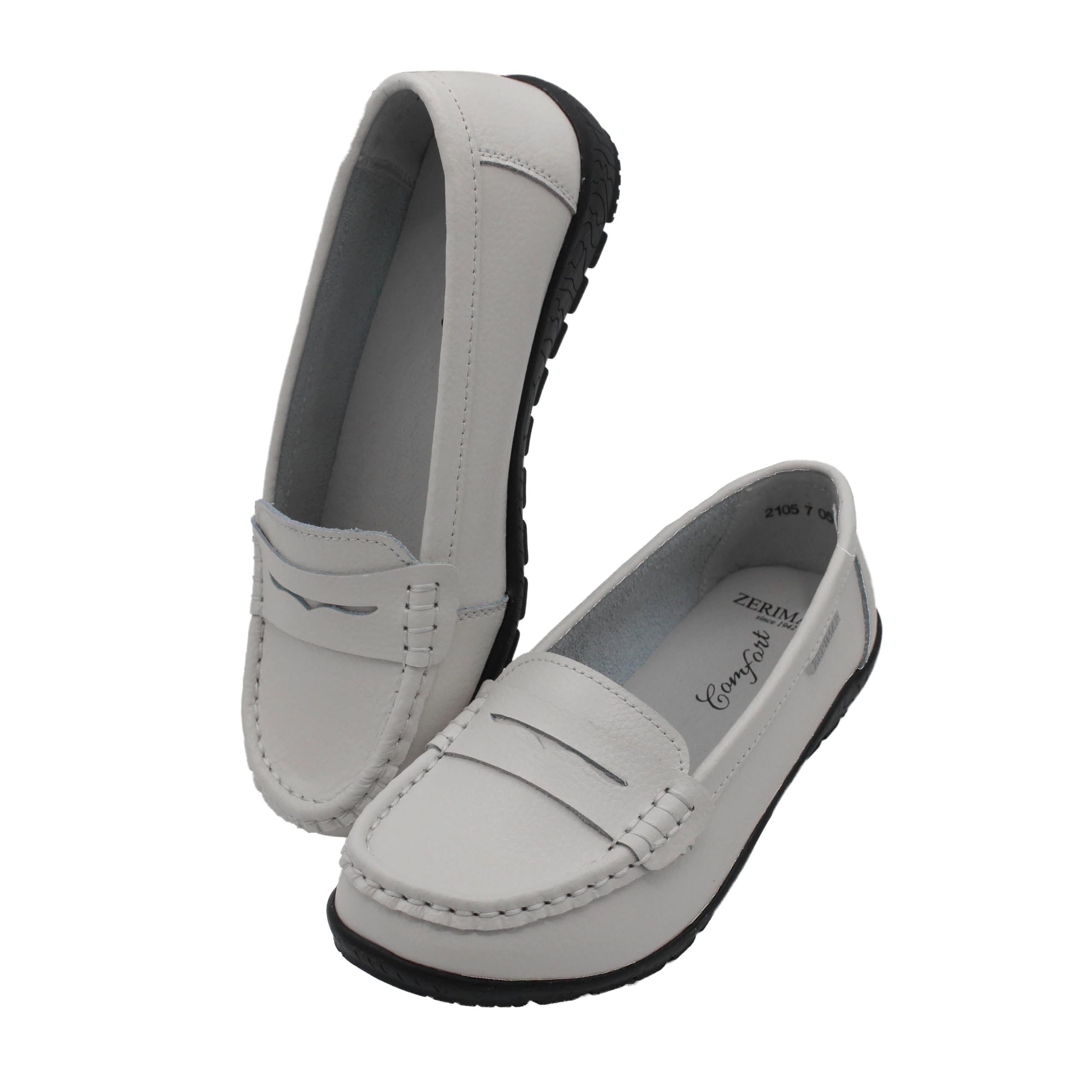 Zerimar Mocassins en Cuir pour Femmes | Semelle en Caoutchouc antidérapante | Semelle intérieure rembourrée très Confortable | Hauteur du Talon 3,5 cm