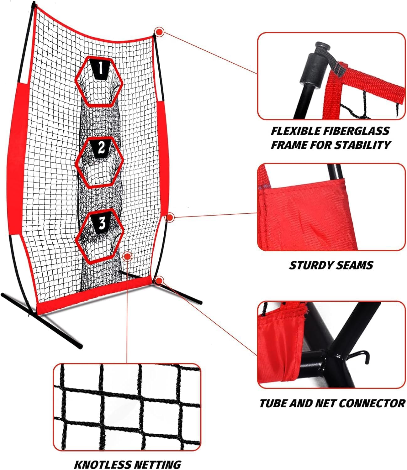 Football Kicking Net - 5x7FT Portable Rugby Quarterback Target Toss Throwing Practice Training Game for Outdoor Indoor Backyard Sports Field Teens Adults Practice Gifts