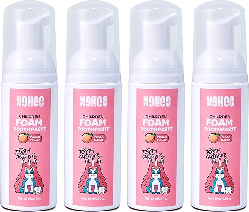 Miniatura 17 de NOHOO Pasta de dientes de espuma sin flúor para niños, sabor a frutas, pasta de dientes de entrenamiento natural para bebés y niños pequeños,
