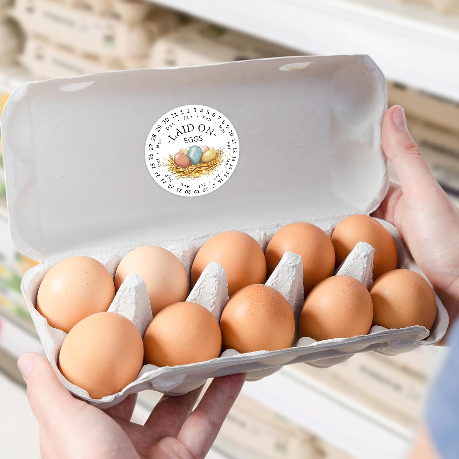 Louise Maelys 2 Inch Eggs Laid on Date Stickers-Egg Date Stickers for Cartons 500 Pcs Lables for Farmer's Market - Image 7