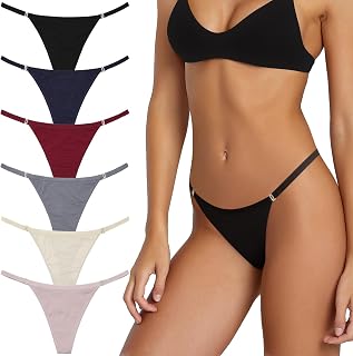 Thongs for Women,Cotton Underwear Sexy G-String Panties Rhinestone T-Back Low Rise Invisible Bikini Multipack S-XL