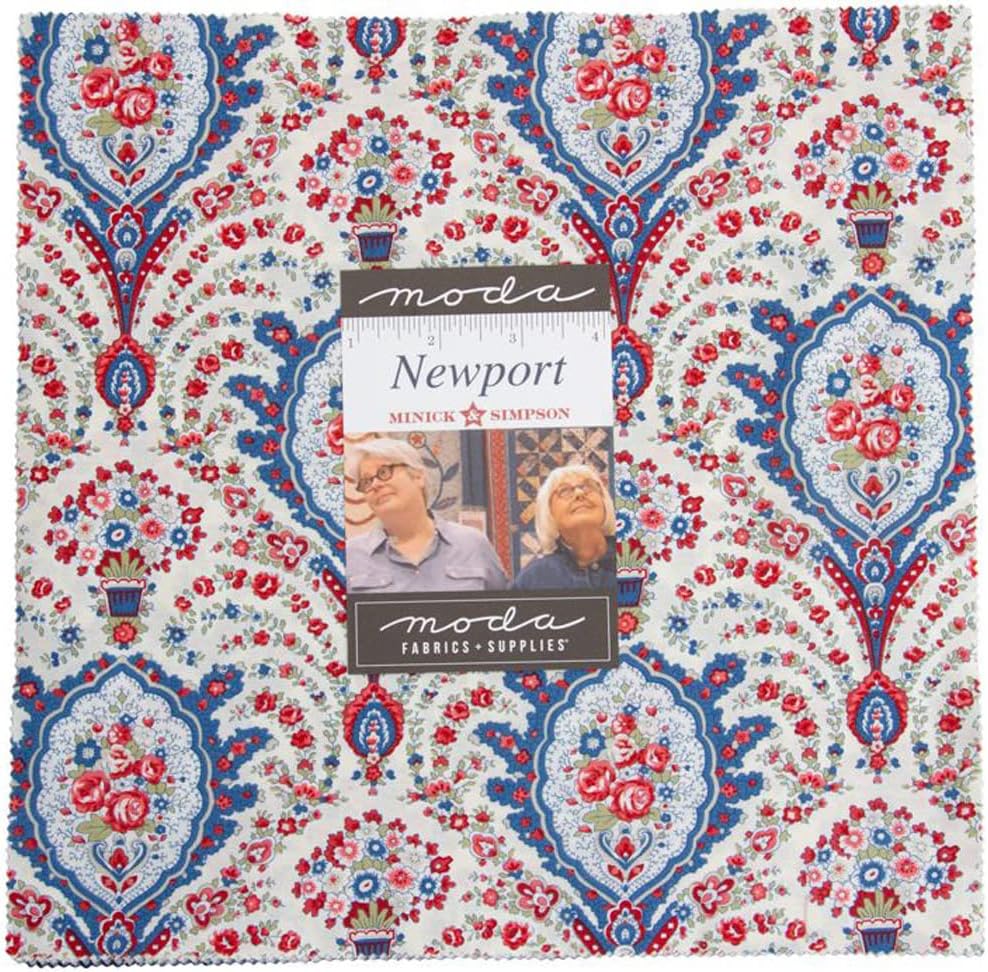 Moda Fabrics Newport Layer Cake®, 42-10 inch Precut Fabric Quilt Squares by Minick and Simpson, 10 Inches, 14930LC