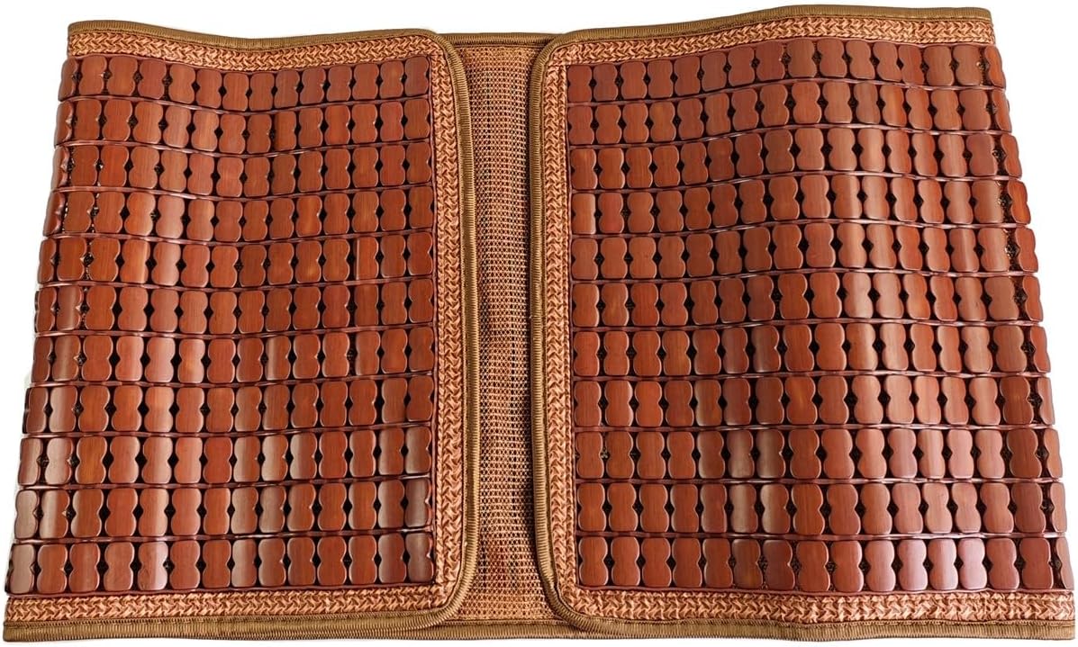 HJJKKH Natural Wood Car Rear Seat Cushion, Summer Cool Breathable Car Back Seat Cover 16.5" x 52.4", Automotive Ventilated Seat Cooling Pad Mat for Universal Vehicle Auto Car Truck Rear Seat