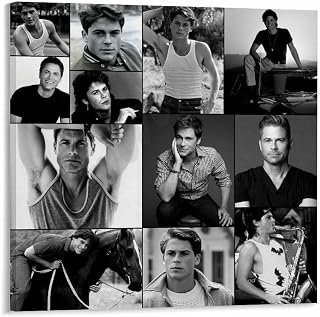 Rob Lowe Poster Actor Celebrity Posters (1) Canvas Painting Posters And Prints Wall Art for Living Room Bedroom Decor 16x16inch(40x40cm) Frame-style